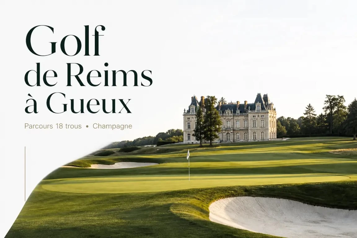 Le gueux golf à Gueux, vue du parcours et du château du Golf de Reims