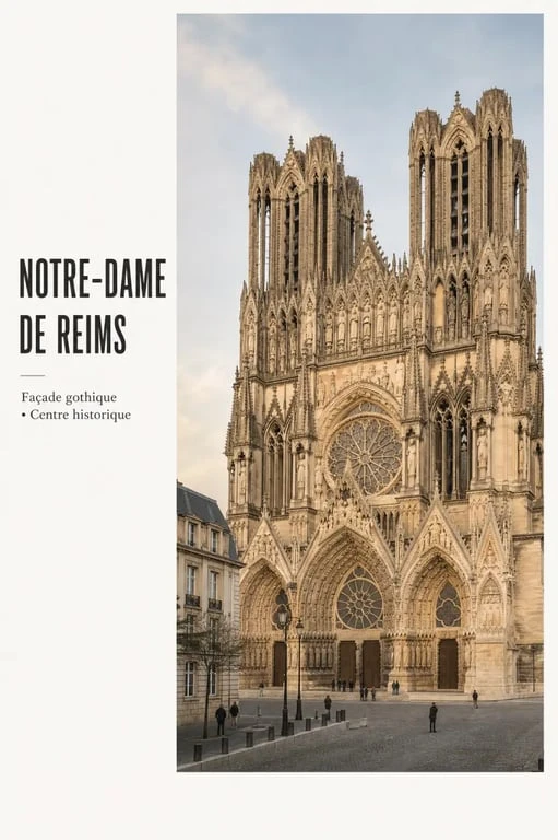 Séjour reims : vue de la cathédrale Notre-Dame de Reims dans le centre historique