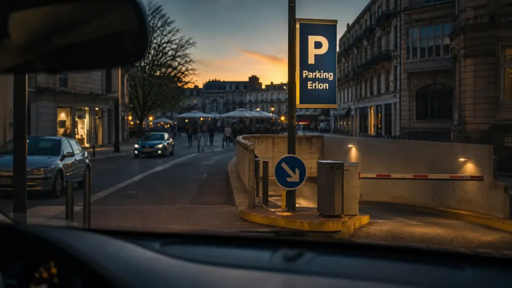 Entrée erlon parking à Reims, se garer au centre