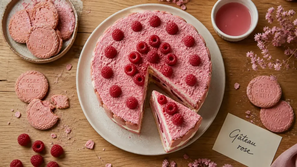 Gâteau aux biscuits roses de Reims carnet de Julie : gâteau rose moelleux