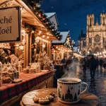 marche de noel reims : allée de chalets, boisson chaude et ambiance champagne