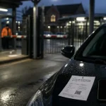 parking clairmarais Reims, entrée et voiture sous auvent près de la gare