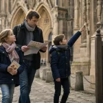 Reims en famille devant la cathédrale Notre-Dame de Reims