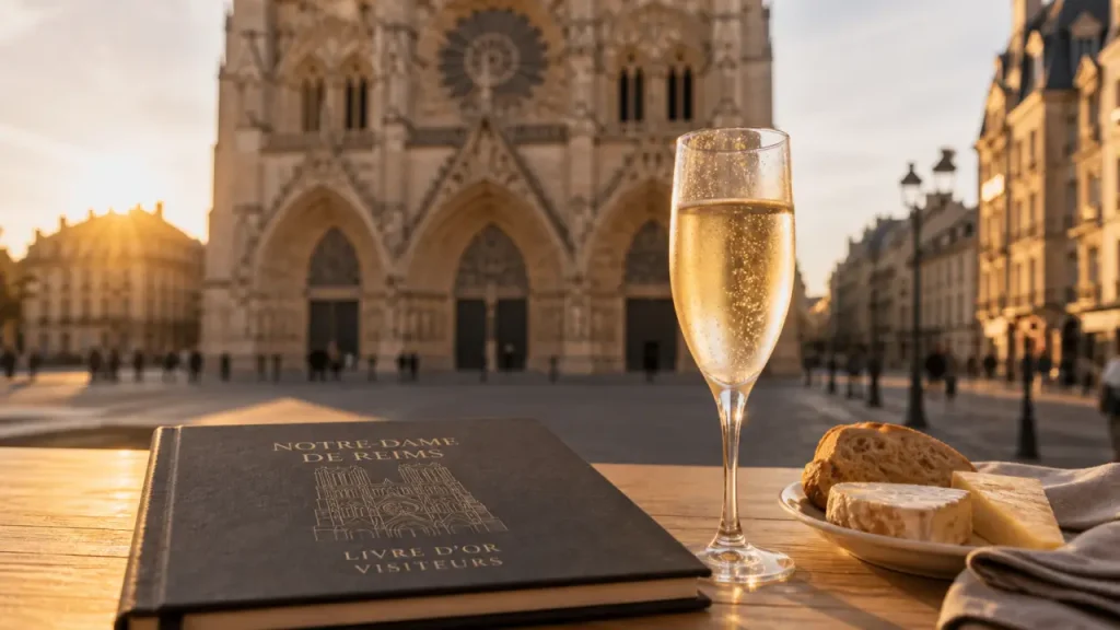 To do Reims : verre de champagne et cathédrale Notre-Dame de Reims