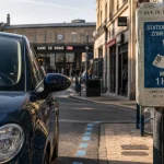 Zone bleu bezannes : disque de stationnement près de la gare TGV