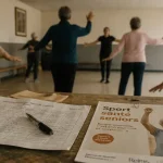 Activités seniors Reims : gym douce en maison de quartier, seniors et animateur