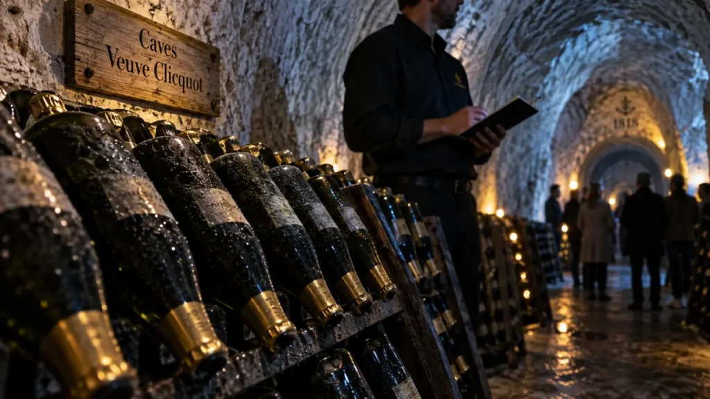 Champagne veuve clicquot reims : bouteilles dans les crayères, visite et dégustation