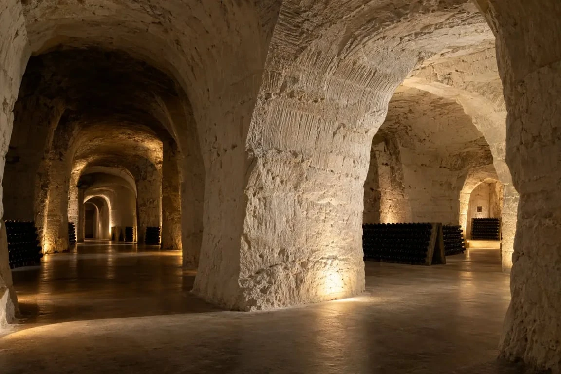 Visite des caves Taittinger à Reims dans les crayères gallo-romaines