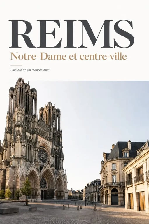 Hôtels proches de cathédrale notre-dame de reims avec vue sur la façade de la cathédrale et les rues du centre de Reims