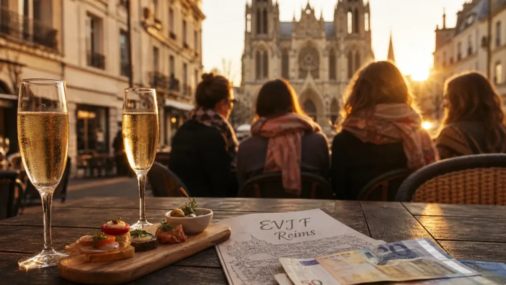 Enterrement de vie de jeune fille reims : verres de champagne et EVJF à Reims