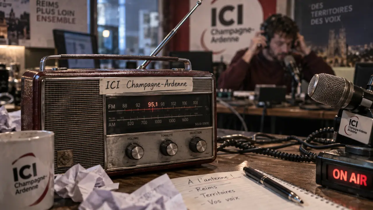 Ici Champagne Reims : poste radio 95,1 MHz en studio
